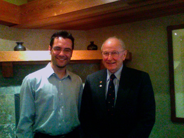 Serdar Soylu and Peter Chance, at a luncheon at the University Club, University of Victoria, March 30 2009